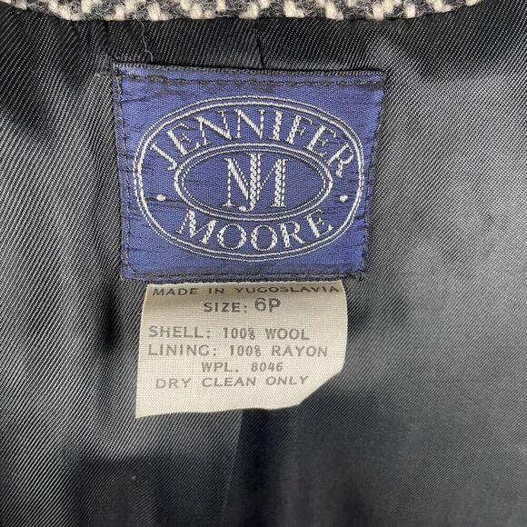 Vintage Jennifer Moore 100% Wool Herringbone Tweed Overcoat - Women’s 6P - Picture 5 of 5